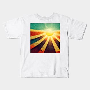 Sunshine, rainbow graphic with funky rays in yellow and orange. Kids T-Shirt